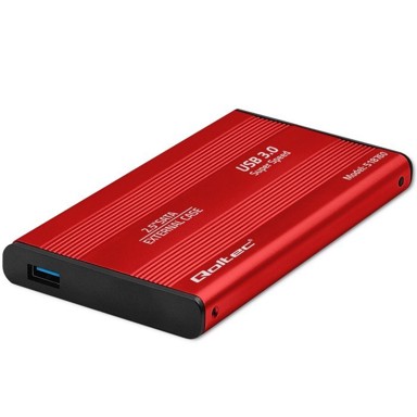 QOLTEC Kućište za disk 2.5" SATA HDD/SSD, USB 3.0, crvena